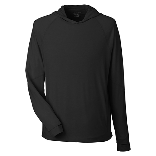 Black long sleeve hooded shirt top