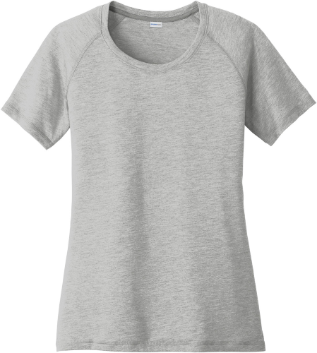 Sport-Tek Ladies PosiCharge Tri-Blend Wicking Scoop Neck Raglan Tee