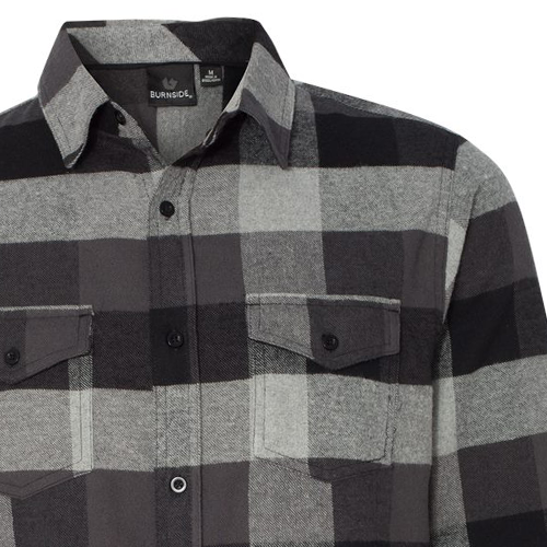 Burnside Men's 8210 Yarn-Dyed Long Sleeve Flannel Shirt - Crimson, Large, 80% Cotton 20% Polyester