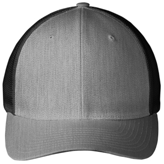 Port Authority Flexfit Mesh Back Cap - Black/White Trucker Hat, S/M