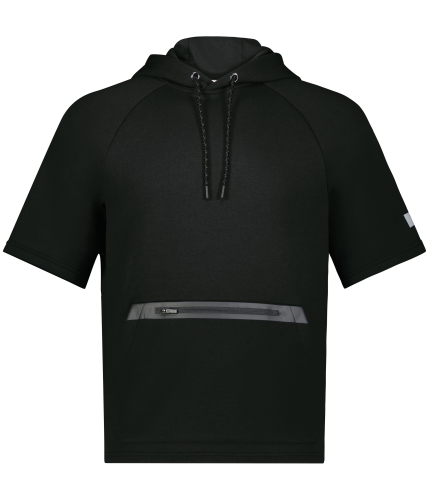 Short sleeve fleece hoodie top