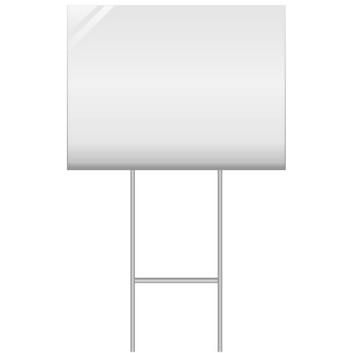 Yard Sign w/H-Wire Stake White | White Yard Sign w/H-Wire Stake