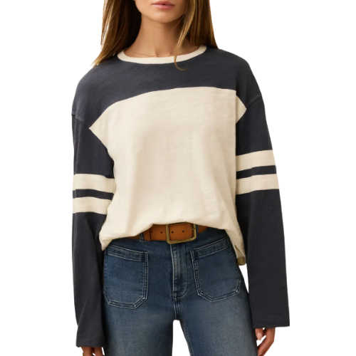 Women's Sunwashed Slub varsity ls Tee