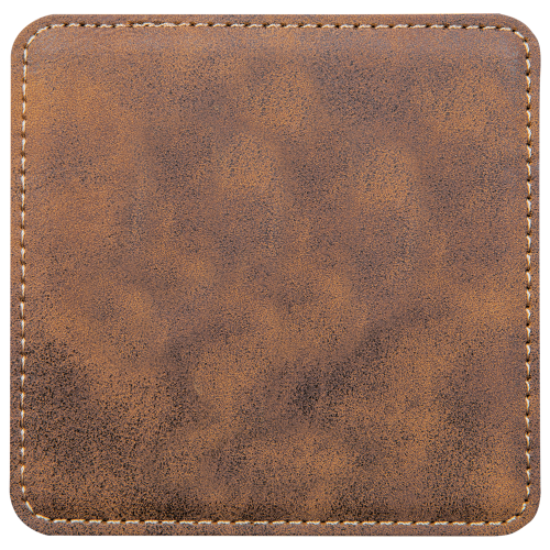 Parrot Head Club 4" x 4" Square Rustic/Gold Laserable Leatherette 6 Coaster Set for Parrot Head Club of Richmond