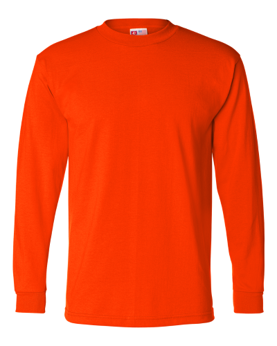 Bright Orange 50/50 Long Sleeve T-Shirt by Bayside - Print Express
