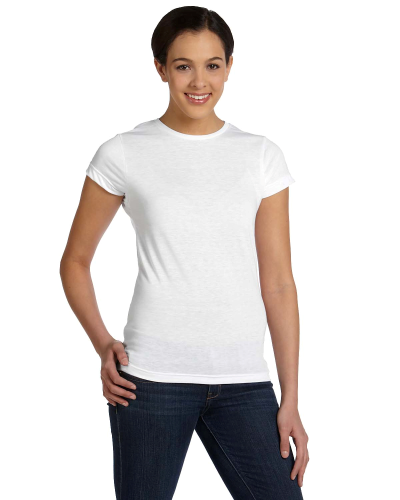 WHITE Ladies' SubliVie Ladies' Junior Fit Sublimation Polyester T-Shirt ...