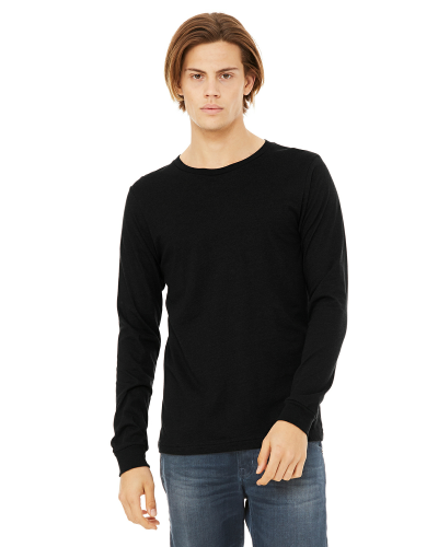 BLACK HEATHER Unisex Jersey Long-Sleeve T-Shirt by Bella + Canvas ...