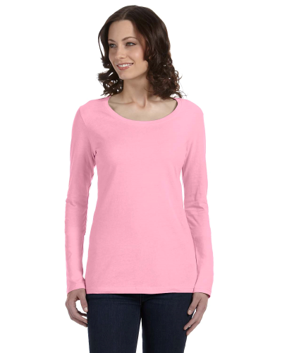 CHARITY PINK Ladies' Ringspun Sheer Long-Sleeve Featherweight T-Shirt ...