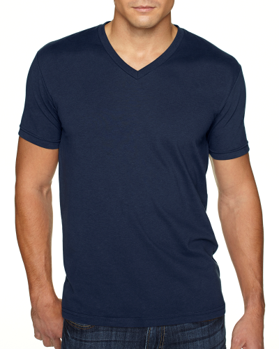 MIDNIGHT NAVY Men's Premium Fitted Sueded V-Neck Tee by Next Level ...