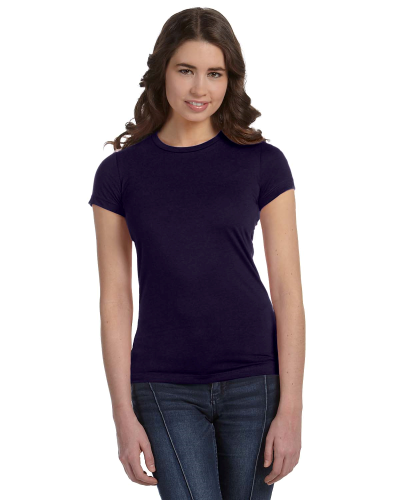 NAVY Ladies' Poly-Cotton Short-Sleeve T-Shirt by Bella + Canvas - Plan ...