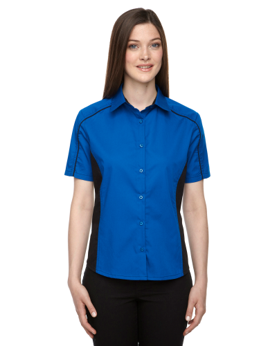 TRUE ROYAL 438 Fuse Ladies' Color-Block Twill Shirts - LogoLogic