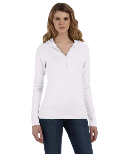 Hoodies Screen Printing White Cotton Spandex Half Zip By Bella Versa Printing Inc