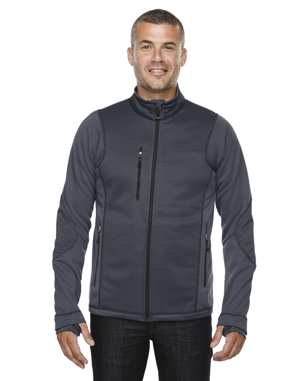 Men's Pulse Textured Bonded Fleece Jacket with Print | Image