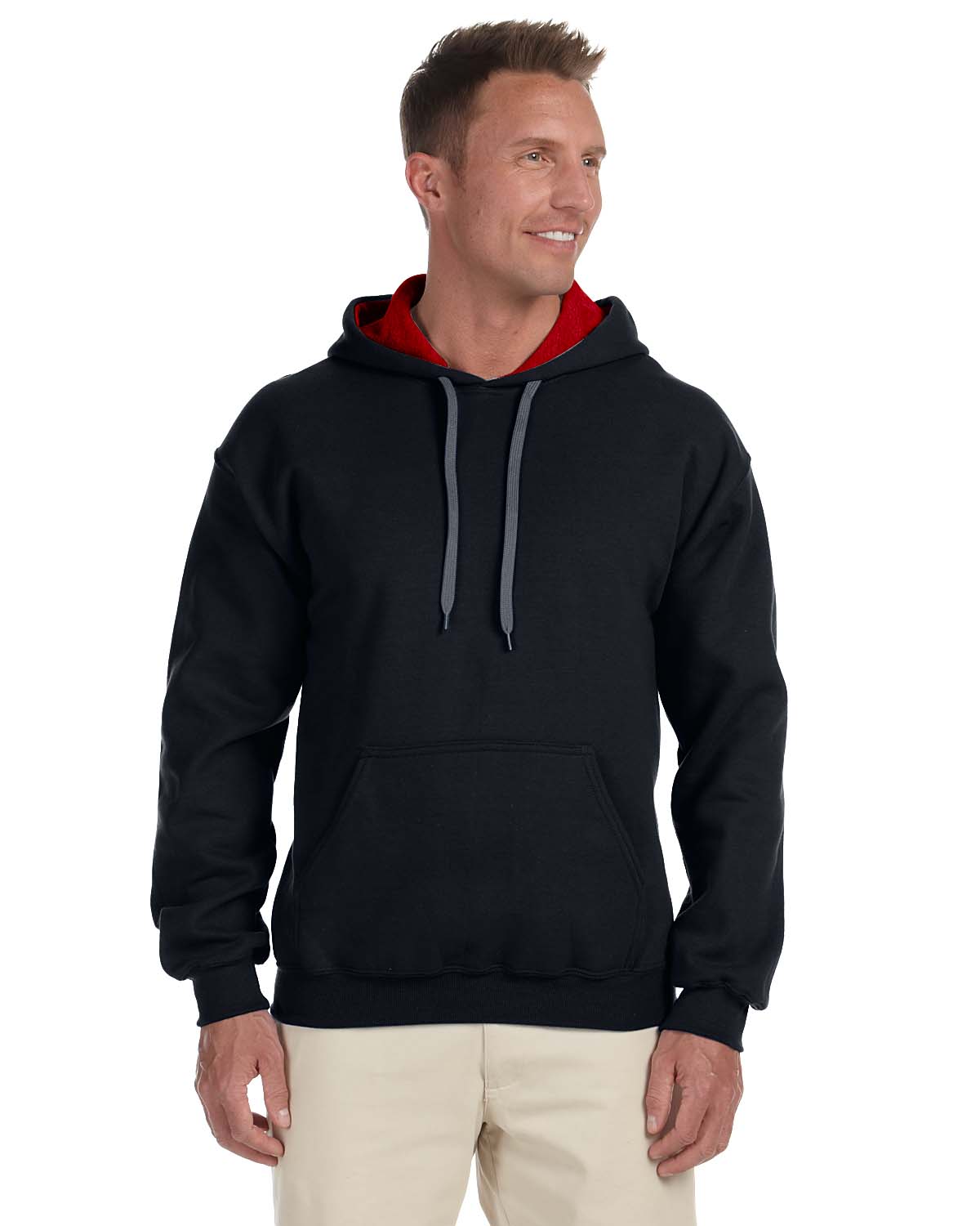 Adult 8 oz. 50 50 Contrast Hooded Sweatshirt GRAPHICWEAR BLANKS