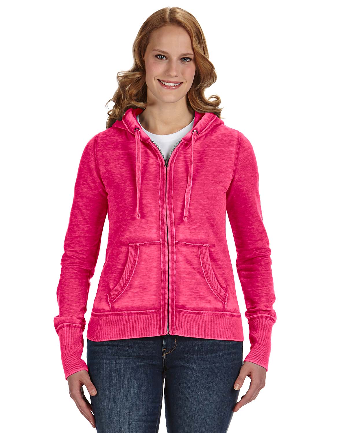 Ladies Zen Full Zip Fleece Hooded Sweatshirt Screen Machine