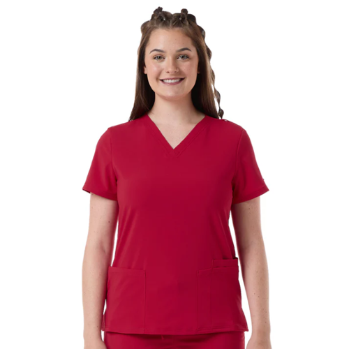 625 Ladies Multi Pocket Ultrastretch Scrub Top Clinicals Red 625 625-ladies-multi-pocket-ultrastretch-scrub-top-clinicals-red-625