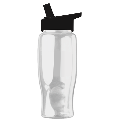 27oz Transparent Custom Water Bottle w/Flip Straw Opening