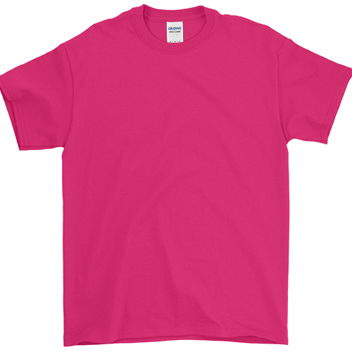 Gildan Adult 5.6 Oz 50/50 Short Sleeve T-Shirt - Heliconia Color, Large Size