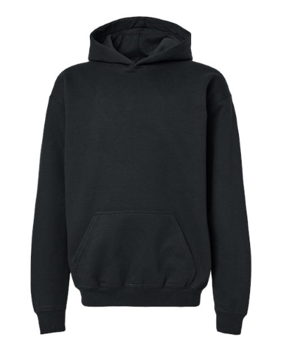Softstyle® Youth Midweight Hooded Sweatshirt in Black