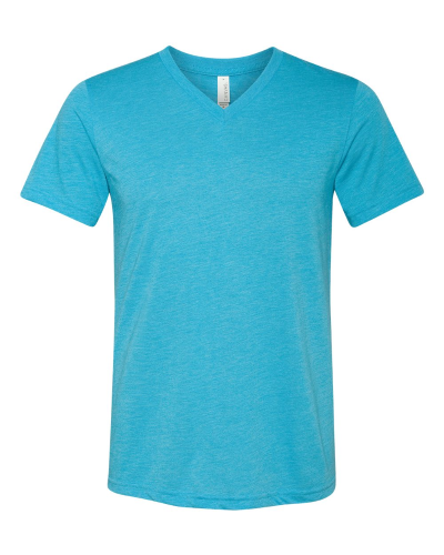 Triblend V-Neck T-Shirt in Aqua Triblend