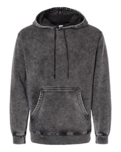 Midweight Mineral Wash Hooded Sweatshirt in Black