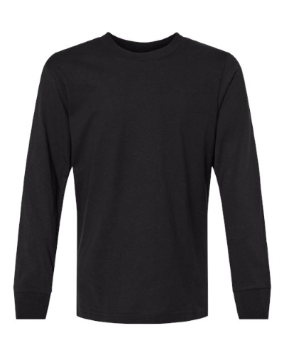 Youth Cotton Long Sleeve T-Shirt in Black