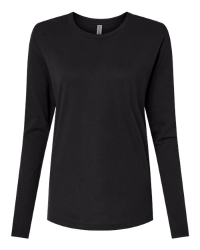 Women's Cotton Relaxed Long Sleeve T-Shirt in Black