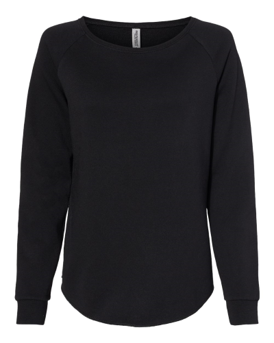 Women's California Wave Wash Crewneck Sweatshirt in Black