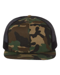 printed Wool Blend Flat Bill Trucker