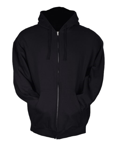 Unisex Full-Zip Hooded Sweatshirt in Black