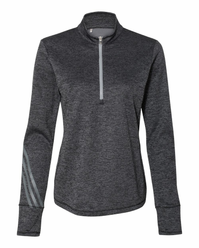 A285 | Women's Brushed Terry Heather Quarter-Zip Pullover Black