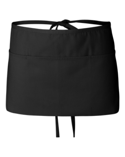 Waist Apron with Pockets in Black