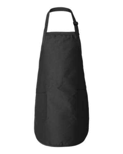 Full-Length Apron with Pockets in Black