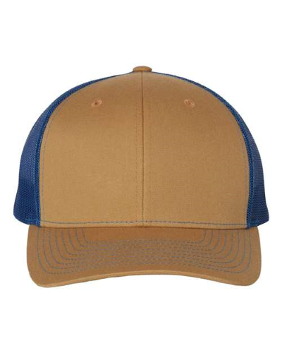 Printed Snapback Trucker Cap in Biscuit True Blue