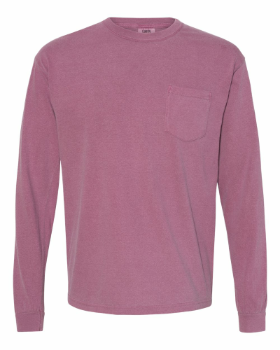 Long Sleeve Pocket T-Shirt in Berry