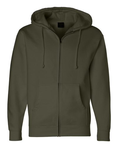 Full-Zip Hooded Sweatshirt in Army