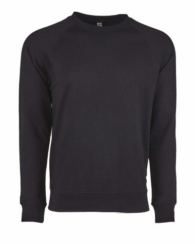 The French Terry Raglan Crew in Black