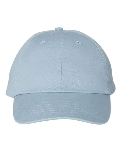 Printed Adult Bio-Washed Unstructured Cap in Baby Blue