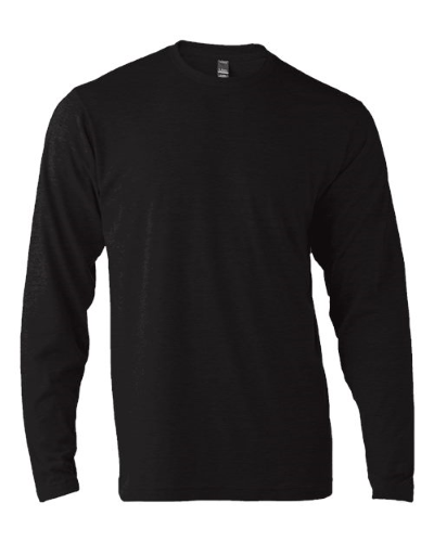 Unisex Poly-Rich Long Sleeve T-Shirt in Black