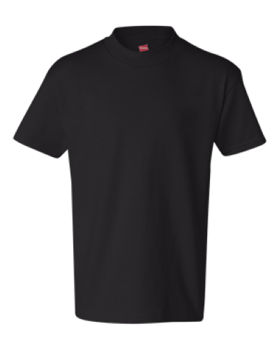 Black Youth TAGLESS T-Shirt by Hanes - athletic ink
