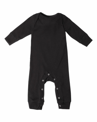 Infant Long Legged Baby Rib Bodysuit in Black