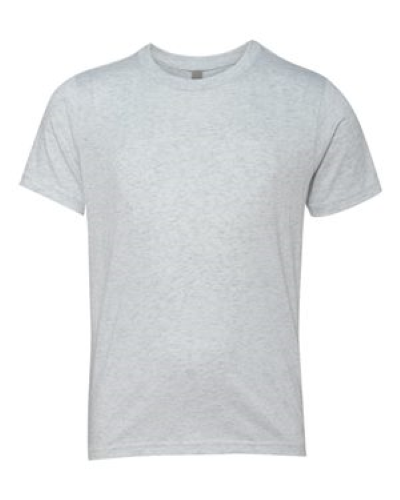 Boys Triblend Crew in Heather White