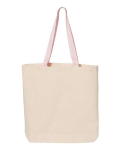 11L Canvas Tote With Color Handles