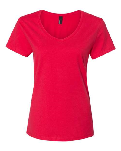 Ladies' V-Neck Nano-T in Athletic Red