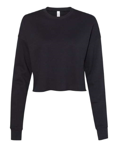 Women's Cropped Crew Fleece in Black