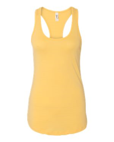 Next Level Apparel Women's Ideal Racerback Tank - Banana-White, Size Large, 60% Cotton 40% Polyester