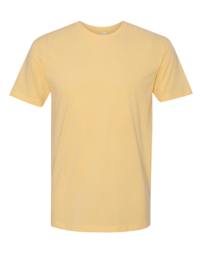 Premium Fitted Sueded Crewneck T-Shirt in Banana Cream