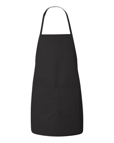 Long Butcher Block Apron in Black