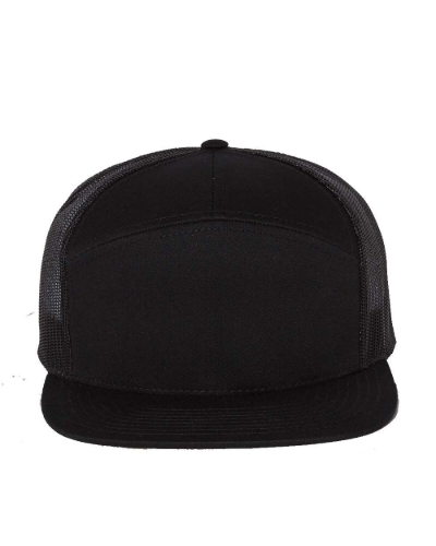 printed Hi-Pro 7- Panel Trucker Cap in Black