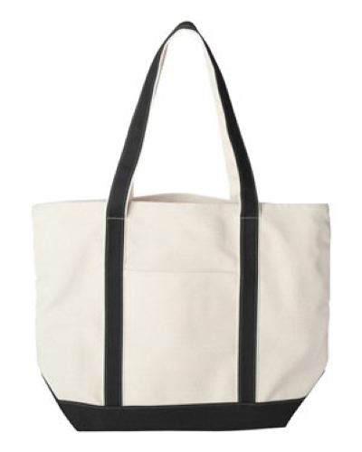 16 Ounce Cotton Canvas Tote in Natural Black